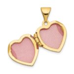 14k Two-tone Diamond LOVE with Poem on Reverse with Heart Charm 12mm Heart Locket - Image 4