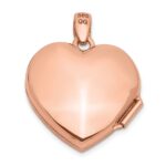 14k Rose Gold Diamond Vintage Filigree with Black Fabric Interior 18mm Heart Locket - Image 3
