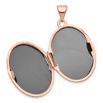 14K Rose Gold Diamond Vintage Filigree with Black Fabric Interior 21mm Oval Locket - Image 4