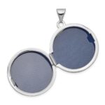 14K White Gold Diamond Fancy Knot Design 20mm Round Locket - Image 2