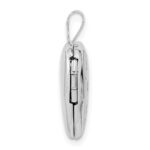 14k White Gold Polished and Satin I LOVE YOU Script 16mm Heart Locket - Image 2