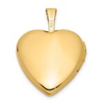 14k Pink and Green Enamel Floral Cross 16mm Heart Locket - Image 4