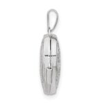 14k White Gold Reversible Swirl Design 15mm Heart Locket - Image 2