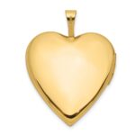 14K Polished Floral Design Diamond Center 20mm Heart Locket - Image 3