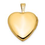 14K Polished and Satin Pink and Green Enamel Rose I LOVE YOU Script 16mm Heart Locket - Image 3
