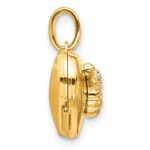 14K Polished CZ Bee 12mm Heart Locket - Image 2
