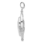 14K White Gold Floral SPECIAL MUM and Tree in Spinning Frame Reversible 15mm Heart Locket - Image 2