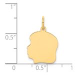 14k Plain Medium .018 Gauge Facing Left Engravable Girl Head Charm - Image 2