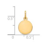 14k Plain .011 Gauge Round Engravable 10mm Disc Charm - Image 2
