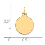 14k Plain .035 Gauge Round Engravable 12mm Disc Charm - Image 2