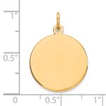 14k Plain .009 Gauge Round Engravable 18mm Disc Charm - Image 2