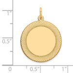 14k Etched Design Edge .027 Gauge Round Engravable 19mm Disc Charm - Image 2