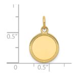 14k Plain with Zig-Zag Edge .013 Gauge Engravable Round 13mm Disc Charm - Image 2