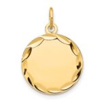 14k Etched Edge .027 Gauge Engravable Round 16mm Disc Charm