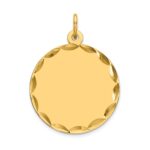 14k Etched Edge .011 Gauge Engravable Round 19mm Disc Charm