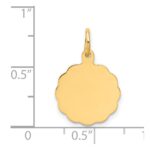 14k .013 Gauge Engravable Round Scalloped 16x13mm Disc Charm - Image 2