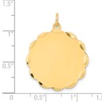 14k Etched Edge .027 Gauge Engravable Round Scalloped 28x25mm Disc Charm - Image 2