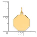 14k Plain .018 Gauge Engravable Octagonal 17x15mm Disc Charm - Image 2