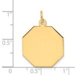 14k Plain .013 Gauge Engravable Octagonal 21x19mm Disc Charm - Image 2