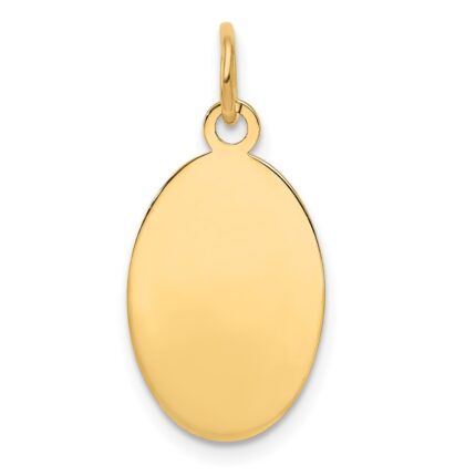 14k Plain .009 Gauge Engravable Oval 19x11mm Disc Charm