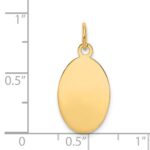 14k Plain .009 Gauge Engravable Oval 19x11mm Disc Charm - Image 2