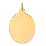 14k Plain .013 Gauge Engravable Oval 23x16mm Disc Charm