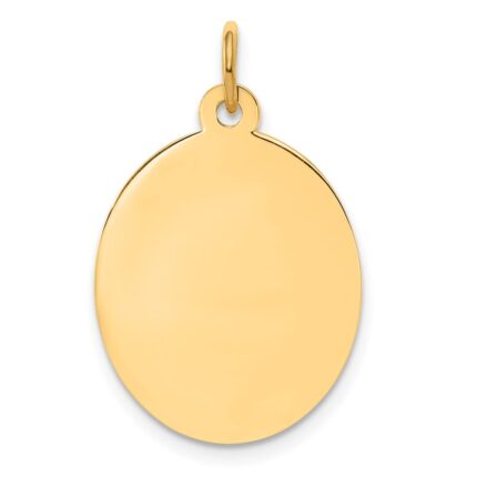 14k Plain .018 Gauge Engravable Oval 23x16mm Disc Charm