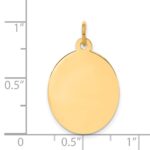 14k Plain .013 Gauge Engravable Oval 23x16mm Disc Charm - Image 2