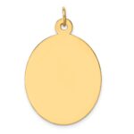 14k Plain .027 Gauge Engravable Oval 34x22mm Disc Charm