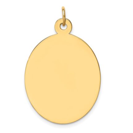 14k Plain .027 Gauge Engravable Oval 34x22mm Disc Charm