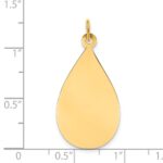 14k Plain .013 Gauge Engravable Raindrop 30x16mm Disc Charm - Image 2