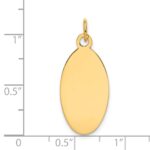 14k Plain .018 Gauge Engravable Elliptical 27x12mm Disc Charm - Image 2