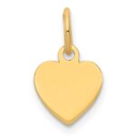 14k Plain .009 Gauge Engravable Heart 11x9mm Disc Charm
