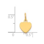 14k Plain .009 Gauge Engravable Heart 11x9mm Disc Charm - Image 2