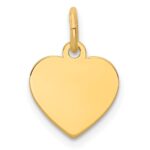 14k Plain .013 Gauge Engravable Heart 12x10mm Disc Charm