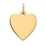 14k Plain .011 Gauge Engravable Heart 15x14mm Disc Charm