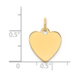 14k Plain .011 Gauge Engravable Heart 15x14mm Disc Charm - Image 2