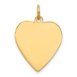 14k Plain .009 Gauge Engravable Heart 21x20mm Disc Charm