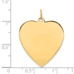 14k Plain .027 Gauge Engravable Heart 27x24mm Disc Charm - Image 3