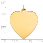 14k Plain .035 Gauge Engravable Heart 30x28mm Disc Charm - Image 2