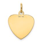14k Etched Design .018 Gauge Engravable Heart 18x15mm Disc Charm - Image 3