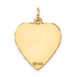 14k Etched Edge .018 Gauge Engravable Heart 21x17mm Disc Charm - Image 3