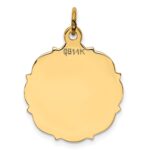 14k Plain with Fancy Edge .018 Gauge Engravable Round 20x18mm Disc Charm - Image 3