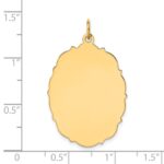 14k Plain with Fancy Edge .018 Gauge Engravable Oval 33x23mm Disc Charm - Image 2