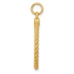 14k Patterned with Rope Edge .013 Gauge Engravable Round 27x21mm Disc with Satin Back - Image 2