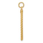 14k Patterned with Rope Edge .013 Gauge Engravable Round 34x28mm Disc with Satin Back - Image 2
