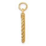 14k Plain .013 Gauge Round Engravable 22x17mm Disc with Rope Edge Charm - Image 2