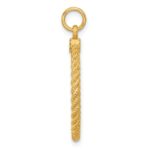 14k Plain .013 Gauge Round Engravable 27x21mm Disc with Rope Edge Charm - Image 2