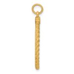 14k Plain .013 Gauge Round Engravable 31x26mm Disc with Rope Edge Charm - Image 2