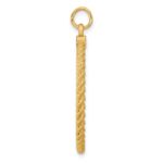 14k Plain .013 Gauge Round Engravable 34x28mm Disc with Rope Edge Charm - Image 2